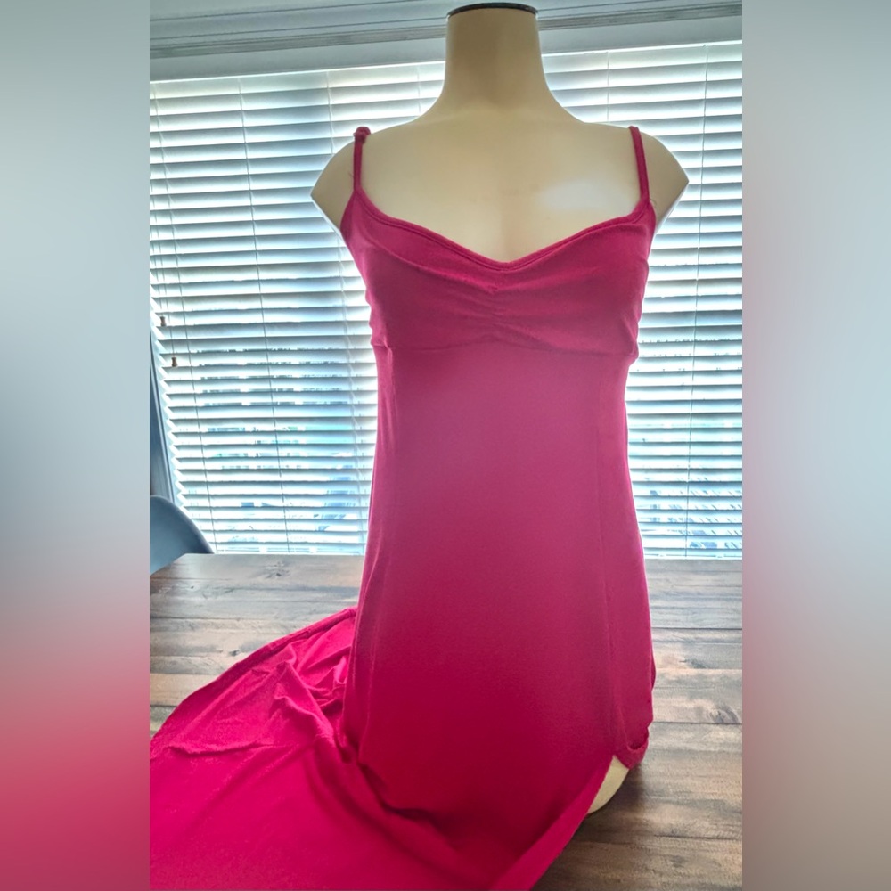 Urban Outfitters Adjustable Strap Pink Dress w/ Tie in back. Material stretches